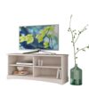 Möbel4Life TV Board in Weiß Kiefer massiv vier offenen Fächern