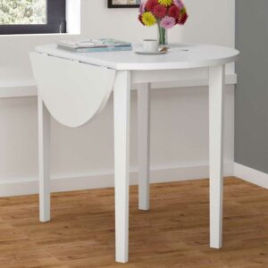 Möbel4Life Runder Tisch in Weiß klappbarer Tischplatte