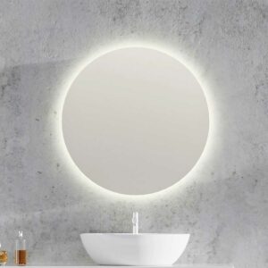 Furnitara Runder Badspiegel mit LED Beleuchtung 60 cm Durchmesser