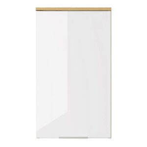 Möbel Exclusive Bad Oberschrank in Weiß glasbeschichtet Wildeichefarben