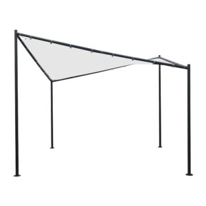 4Home Pavillon 350 cm breit Weiß und Schwarz