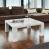 Rodario Sofa Tisch in Weiß Hochglanz 90 cm breit