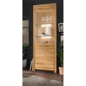 Basilicana Wildeiche Vitrine in modernem Design 2 Türen mit Soft Close