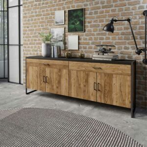 4Home XL Esszimmersideboard im Industrie und Loft Stil Bügelgestell aus Metall