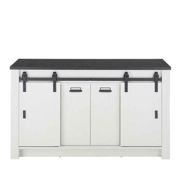 Brandolf Landhaus Kuechenunterschrank mit Dreh- und Schiebetüren 93 cm hoch