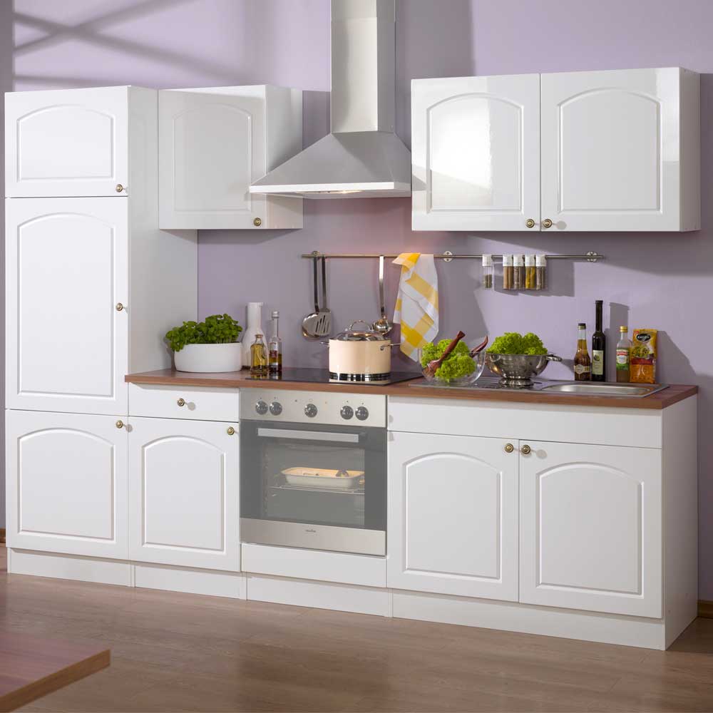 Star Möbel Küchenzeile in Weiß Laundhausstil (sechsteilig)