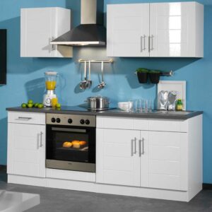 Star Möbel Kücheneinrichtung in Hochglanz-Weiß ohne Geräte (sechsteilig)