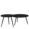 Basilicana Tisch Set Wohnzimmer 2-teilig in Schwarz recyceltes Teakholz und Metall (zweiteilig)