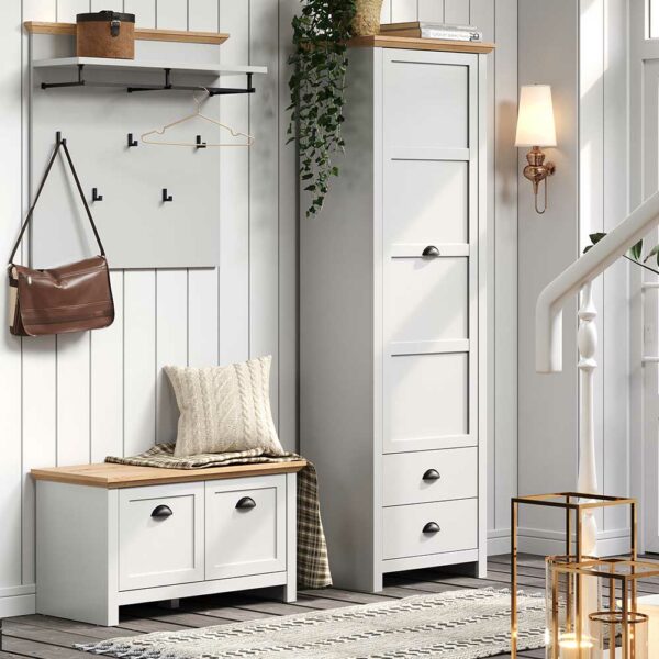 TopDesign Flurmöbel Set in Lichtgrau Wildeichefarben (dreiteilig)