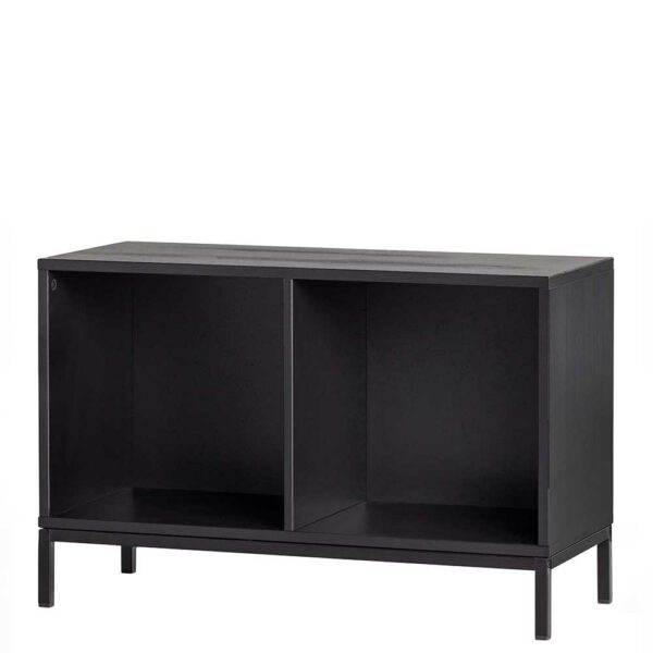 Basilicana Bücherregal mit Beinen in modernem Design schwarz lackiert