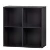 Basilicana Bücherregal Holz schwarz in modernem Design mit Rückwand