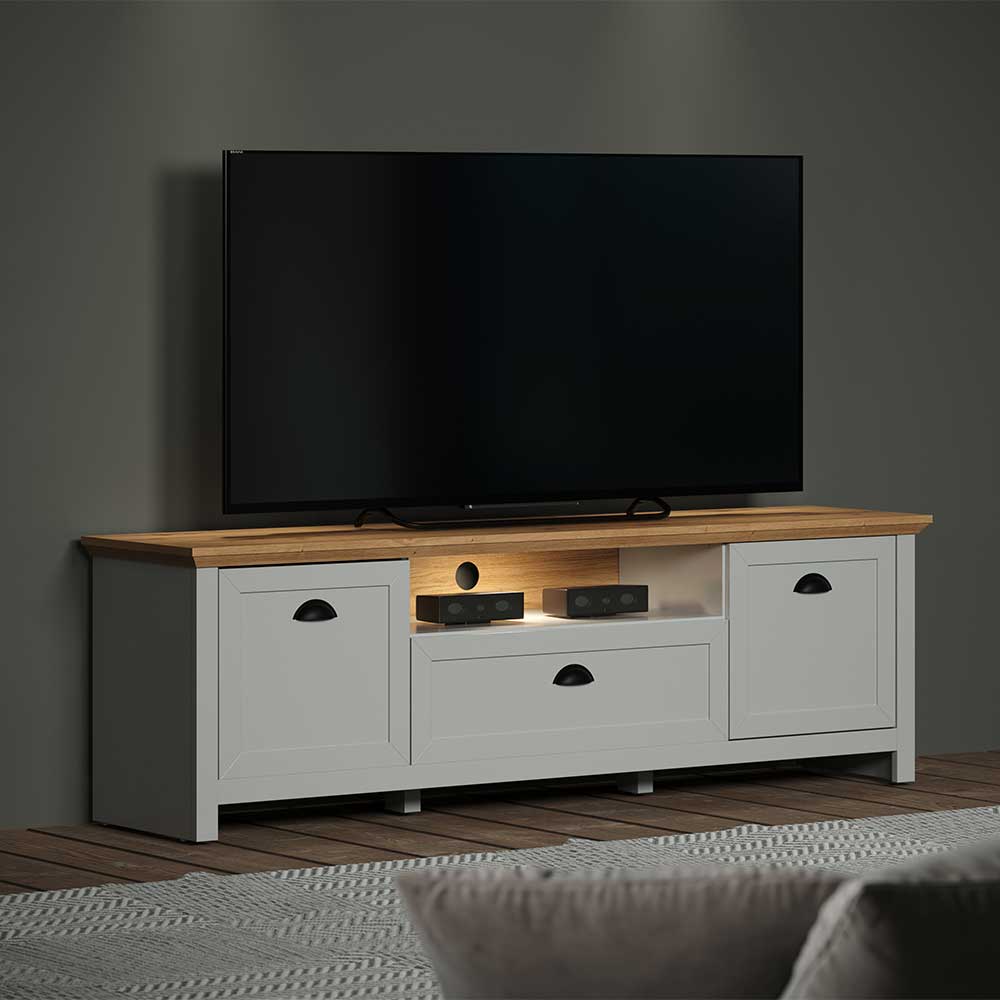 TopDesign Fernseher Schrank im Landhausstil offenem Gerätefach