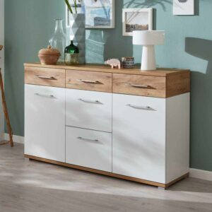 Möbel Exclusive Wohnzimmer Sideboard in Weiß Eiche modern