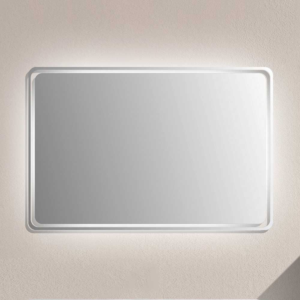 Furnitara Badspiegel mit Glasrahmen LED Beleuchtung