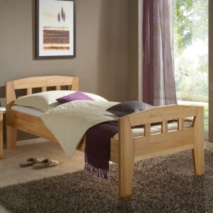 Basilicana Singlebett aus Buche Massivholz 80 cm Kopfteil