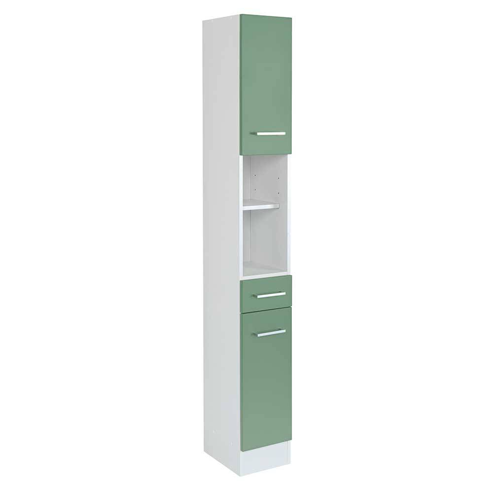 Star Möbel Design Hochschrank in Grün und Weiß Badezimmer