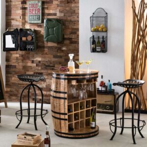 Möbel Exclusive Bar Theke aus Mangobaum Massivholz rustikalen Landhausstil