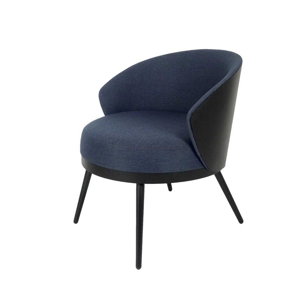 Violata Furniture Retrosessel in Schwarz und Blau 60 cm breit