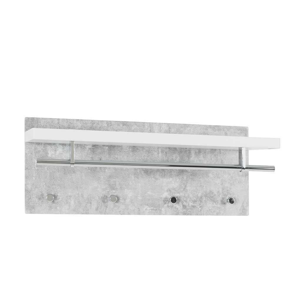 Tollhaus Hängegarderobe in Beton Grau und Weiß 75 cm breit