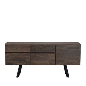 TopDesign Wohnzimmer Sideboard in Rauchfarben lackiert Eiche Massivholz