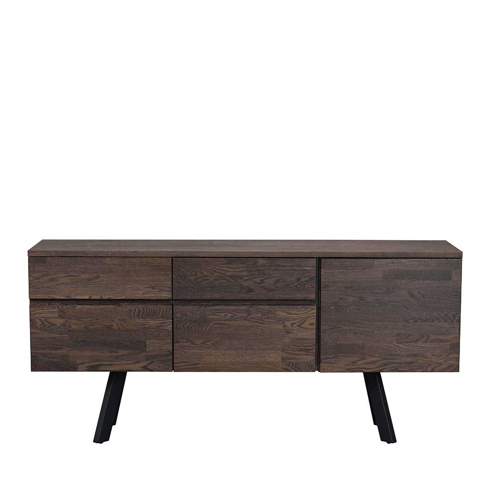 TopDesign Wohnzimmer Sideboard in Rauchfarben lackiert Eiche Massivholz