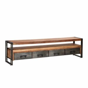 Möbel Exclusive Loft TV Board aus Akazie Massivholz Metall 200 cm breit