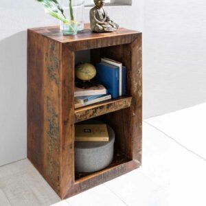 Möbel4Life Kleines Regal im Shabby Chic Design Mangobaum Recyclingholz