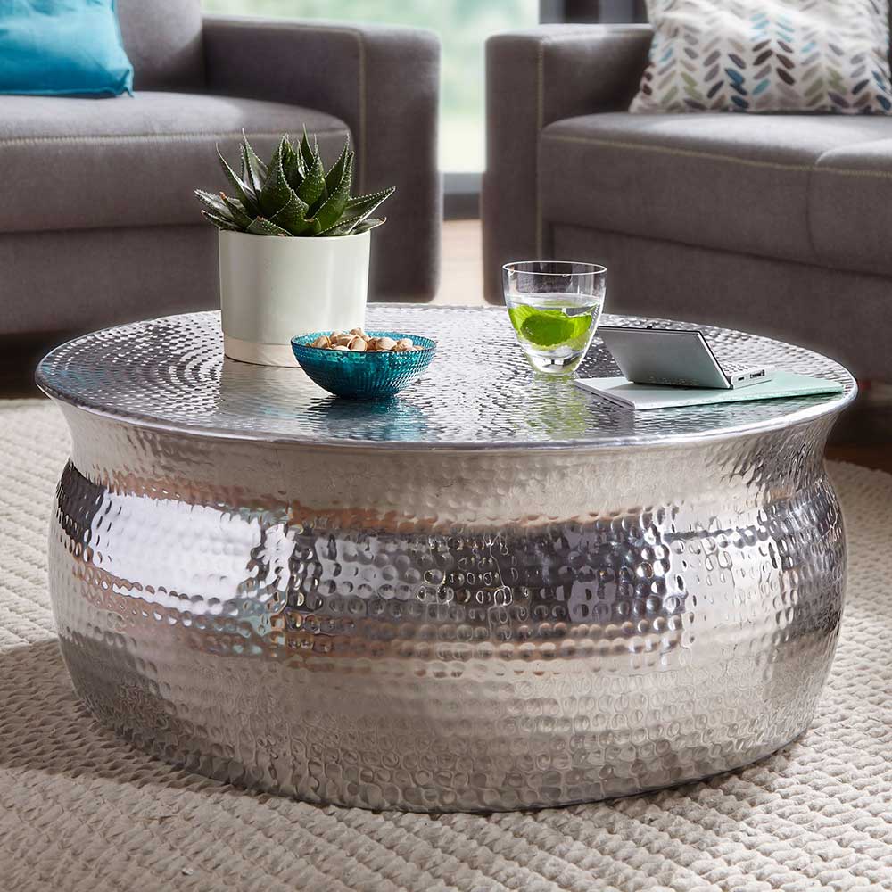 Möbel4Life Couch Beistelltisch aus Aluminium Loft Style