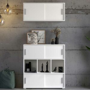 Möbel4Life Bürokombination in Weiß 100 cm breit - 40 cm tief (zweiteilig)