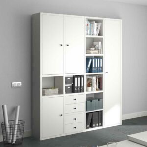 Star Möbel Büro Regalkombination in Weiß vier Schubladen