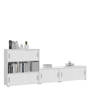 Möbel4Life Weiße Wohnzimmereinrichtung in modernem Design 268 cm breit (dreiteilig)