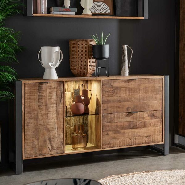 Life Meubles Esszimmersideboard im Industry und Loft Stil Bügelgestell aus Metall