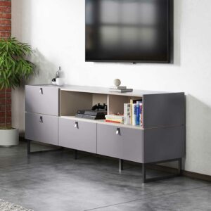 Möbel Exclusive Wohnzimmer Lowboard in Beton Grau vier Schubladen