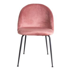 4Home Samt Stühle in Rosa Retro Design (2er Set)