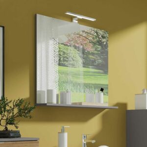 Möbel Exclusive Badspiegel in Dunkelgrau LED Beleuchtung