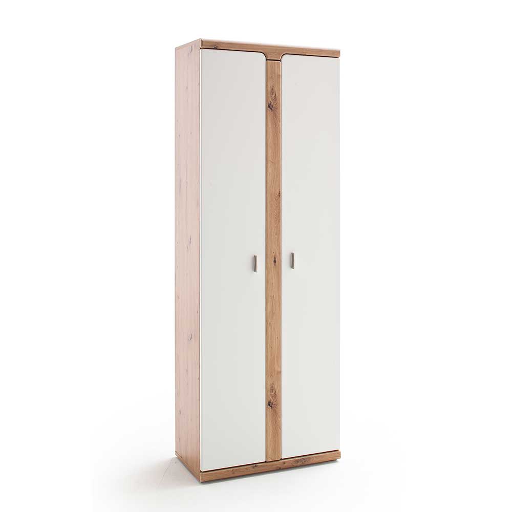 TopDesign Dielenschrank in Weiß und Wildeichefarben 70 cm breit