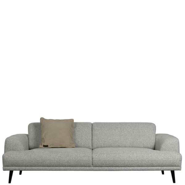 Basilicana Dreisitzer Sofa in Hellgrau Webstoff modern