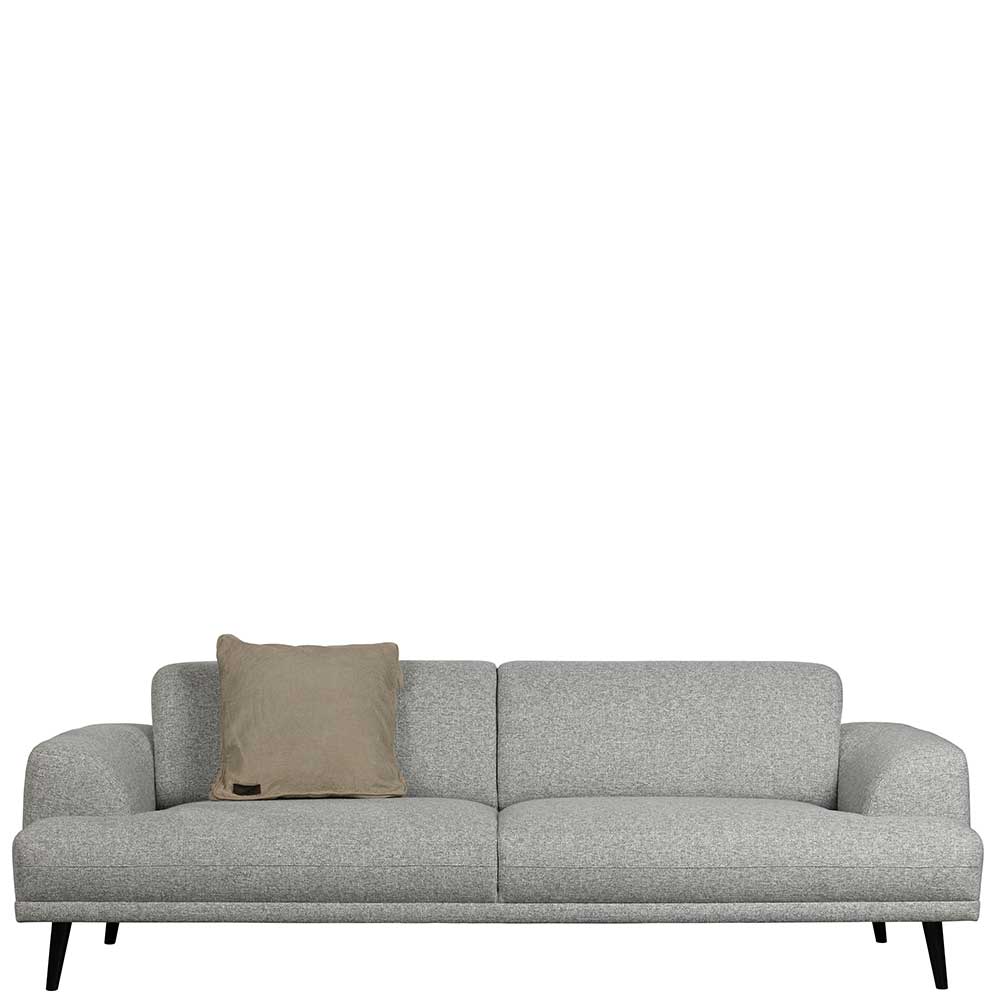 Basilicana Dreisitzer Sofa in Hellgrau Webstoff modern