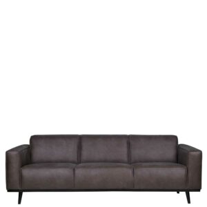 Basilicana Couch in Grau Recyclingleder 230 cm breit