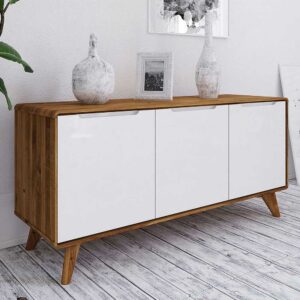 Basilicana TV Sideboard in Weiß und Wildeiche modern