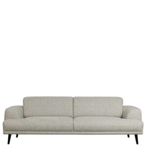 Basilicana Dreier Sofa in Creme Weiß Webstoff modern