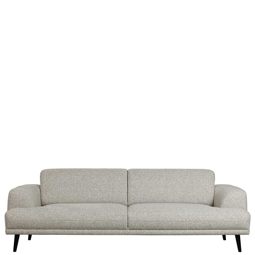 Basilicana Dreier Sofa in Creme Weiß Webstoff modern