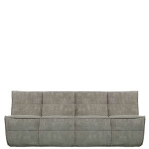 Basilicana Dreisitzer Sofa in Grau Samt 210 cm breit