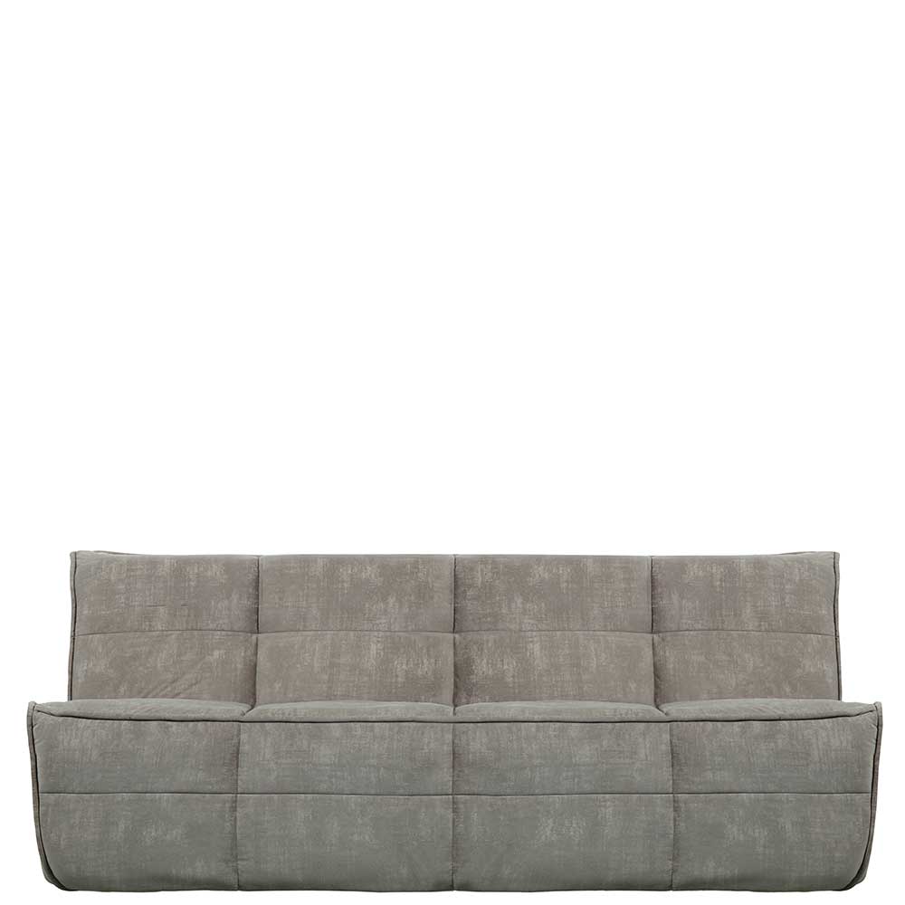 Basilicana Dreisitzer Sofa in Grau Samt 210 cm breit