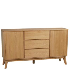 TopDesign Retro Sideboard Eiche furniert drei Schubladen