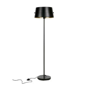 Basilicana Design Stehlampe in Schwarz und Messingfarben Schirm