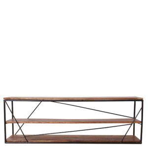 Möbel Exclusive TV Rack aus Mangobaum Massivholz und Stahl 140 cm breit