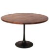 Möbel Exclusive Esszimmertisch aus Mangobaum Massivholz und Stahl rund
