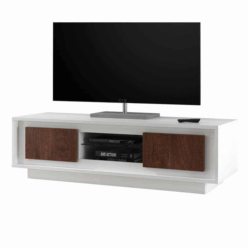 Homedreams TV Board in Weiß Eiche Cognacfarben modern