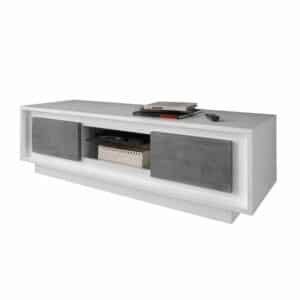 Homedreams TV Lowboard in Weiß Beton Grau modern